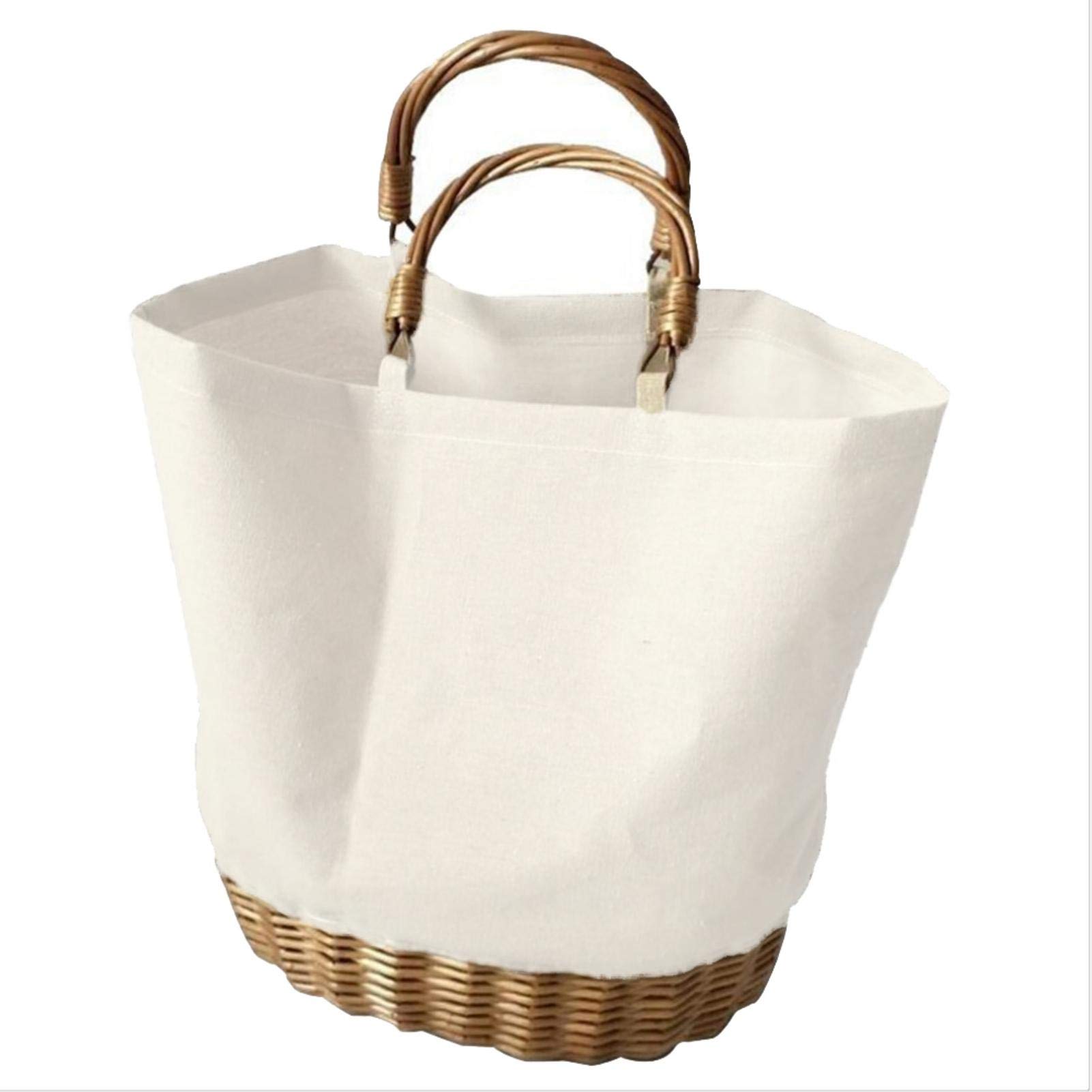 Market Basket Beach Chair Shopping Bag Shopping Basket Straw Bags Women's Straw Canvas Bag (Color : B)