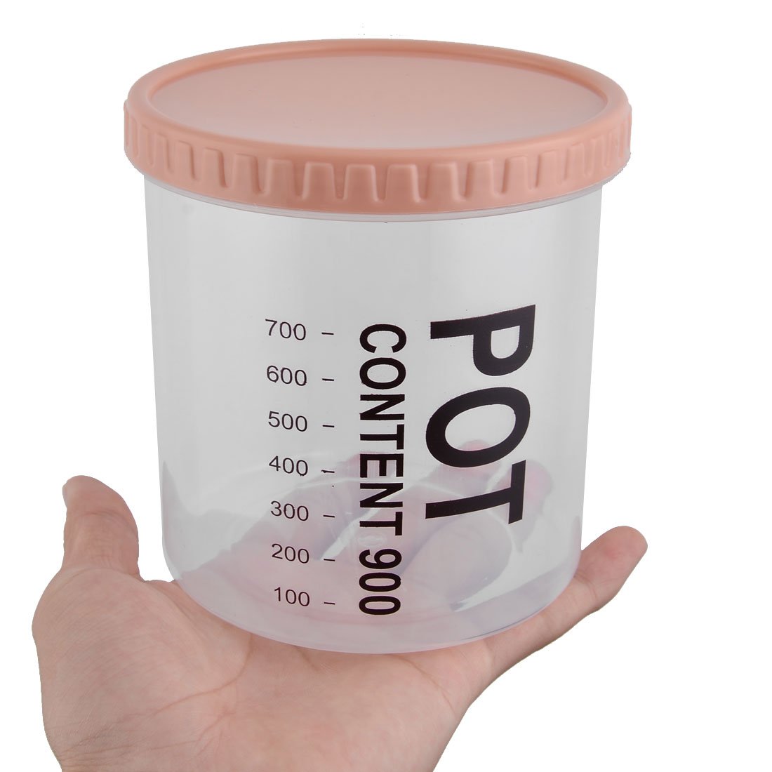Qtqgoitem Plastic Household Round Design Food Cereal Soybean Storage Container Light Pink (model: 2a7 46a 00c 597 95c)