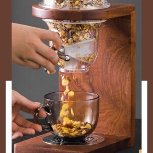 Cereal Dispenser Countertop, Candy Dstributor with Twist Airtight Cover, Big Dry Food Cereal Dispenser, Can Hold Cereal, Small Snack, for Home Office Hotel Commercial Bar ( Color : Wood , Size : 12L )