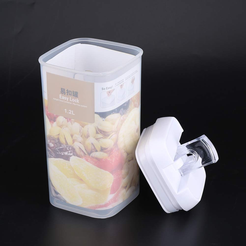 ZPSHYD Plastic Food Storage Containers, 3 Models Sealed Food Storage Box Cereal Nuts Cereal Transparent Container Kitchen Accessories(big1.2L)