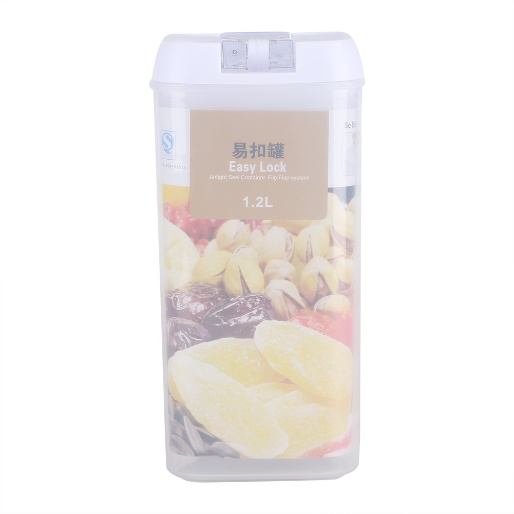 ZPSHYD Plastic Food Storage Containers, 3 Models Sealed Food Storage Box Cereal Nuts Cereal Transparent Container Kitchen Accessories(big1.2L)