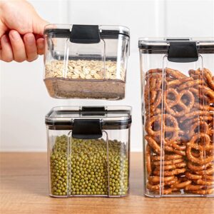 BRYLL Plastic Cereal Storage Box Multigrain Sealed Cans Food Storage Container Multifunction Transparent Airtight Plastic Box Containers Lid Kitchen Pantry Storage Box,1300ML