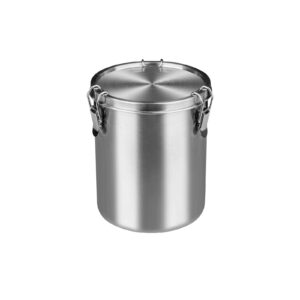 tanjiae stainless steel coffee canister for ground coffee | 100% airtight metal food storage container with lid sealed - keep coffee beans, sugar, tea fresh for months (56 fl oz)