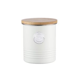 Typhoon Living Airtight Coffee Storage Canister with Bamboo Lid, 1 Litre, Cream