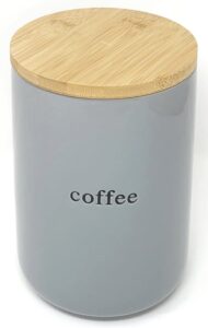 signature housewares coffee canister with lid, gray