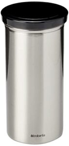 brabantia senseo coffee pad storage jar- fingerprint proof matt steel black lid
