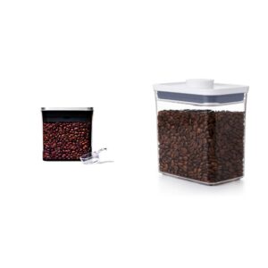 oxo steel pop coffee container with scoop (1.7 qt) good grips pop container (1.7 qt) | airtight coffee and food storage
