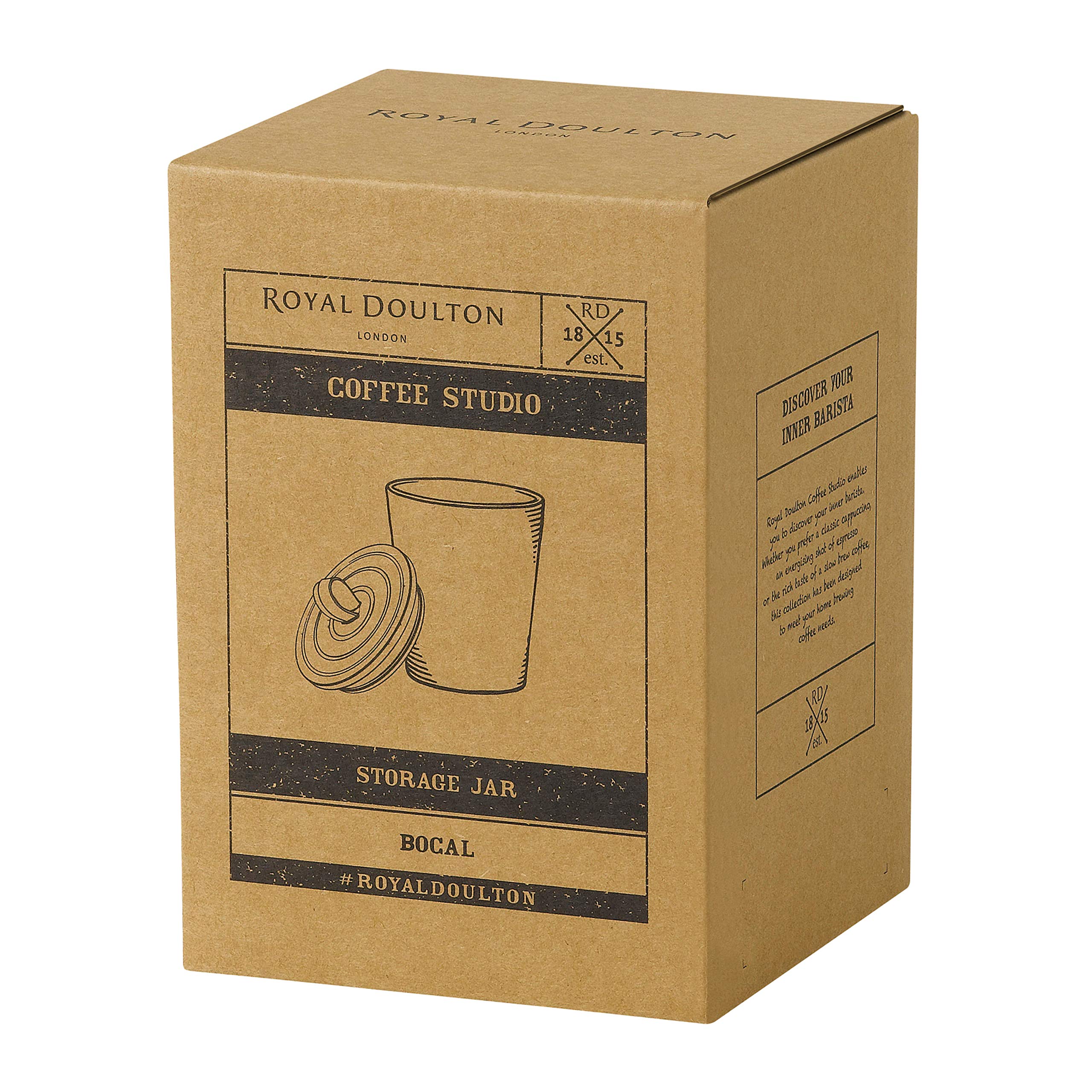 Royal Doulton Studio Storage Jar 34 Oz Coffee Canister, 33.7 oz, Grey