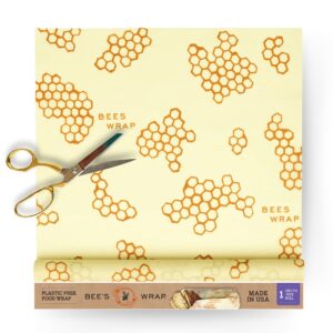 bee's wrap reusable beeswax food wraps made in the usa, eco friendly beeswax wraps for food, sustainable food storage containers, organic cotton food wrap, xxl cut to size wax paper roll, honeycomb