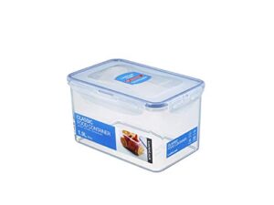 lock & lock easy essentials food lids/pantry storage/airtight containers, bpa free, rectangle - 8 cup - for cookies, clear