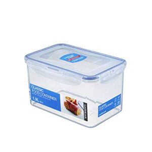 LOCK & LOCK Easy Essentials Food Lids/Pantry Storage/Airtight Containers, BPA Free, Rectangle - 8 Cup - for Cookies, Clear