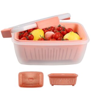 shopwithgreen 68oz berry keeper container, fruit produce saver food storage containers with removable drain colanders, vegetable fresh keeper set | refrigerator organizer