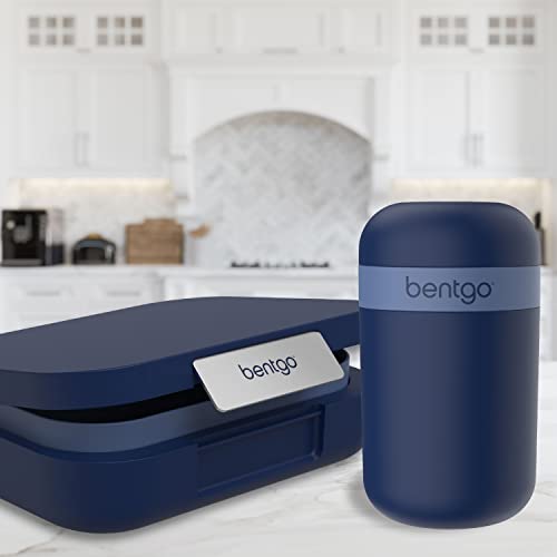 Bentgo® Snack Cup - Reusable Snack Container with Leak-Proof Design, Toppings Compartment, and Dual-Sealing Lid, Portable & Lightweight for Work, Travel, Gym - Dishwasher Safe (Navy)