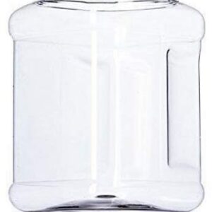 Clear Food Grade PET Plastic Square Grip Storage Jar w/ Cap | 64 Fluid Ounces 7-8 Cup Storage Capacity | BPA Free USA Made | by Pride Of India