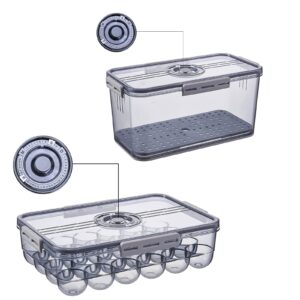 Egg Holder,Clear Egg Tray Storage Box with Lid and special buckle,Fridge Containers Set,Food Storage Container Refrigerator Organizer Bins Stay Fresh,Stackable Portable Storage Containers