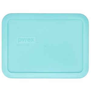 Pyrex (2 7210 Glass Containers & (2) 7210-PC Sun Bleached Turquoise Lids Made in the USA