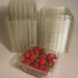 Plastic Clamshell Containers for Berries, Cherry Tomatoes, and Other Small Produce - 1-Pint Size (Pack of 25)