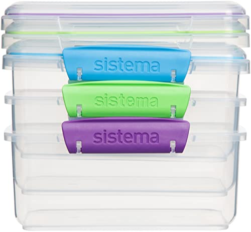 Sistema Food Storage, Polypropylene Assorted, 1L x 3