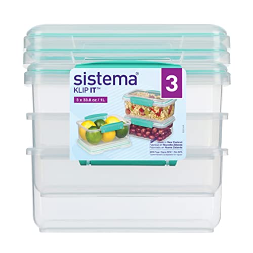 Sistema Food Storage, Polypropylene Assorted, 1L x 3