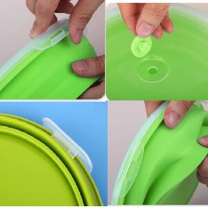 trrcylp 3Pack Collapsible Silicone Food Storage Containers with Lid 17OZ Foldable Airtight Lunch Bowls Camping for Microwave Freezer Dishwasher Safe Round 500ml