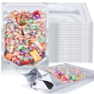 200 pieces resealable polyester film bags clear front polyester film bags edible packaging bags stand up aluminum foil seal bags stand up bags