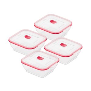 collapse-it silicone food storage containers - bpa free airtight silicone lids, 4 piece variety set of 4-cup collapsible lunch box containers - oven, microwave, freezer safe with bonus ebook