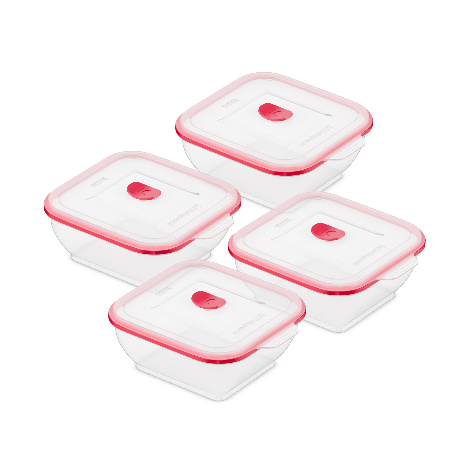 Collapse-it Silicone Food Storage Containers - BPA Free Airtight Silicone Lids, 4 Piece Variety Set of 4-Cup Collapsible Lunch Box Containers - Oven, Microwave, Freezer Safe with Bonus eBook