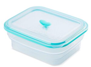 pristain platinum 100% silicone food-grade plastic-free collapsible container- microwave-safe, dishwasher-safe, environment-friendly (aquamarine)