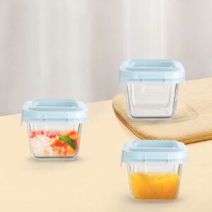 Small Glass Food Storage Containers Set of 12, 6oz Mini Glass Containers Airtight, Leakproof for Snacks, Dips, Overnight Oats, Condiment Salad Dressing Sauce, Microwave, Dishwasher Safe