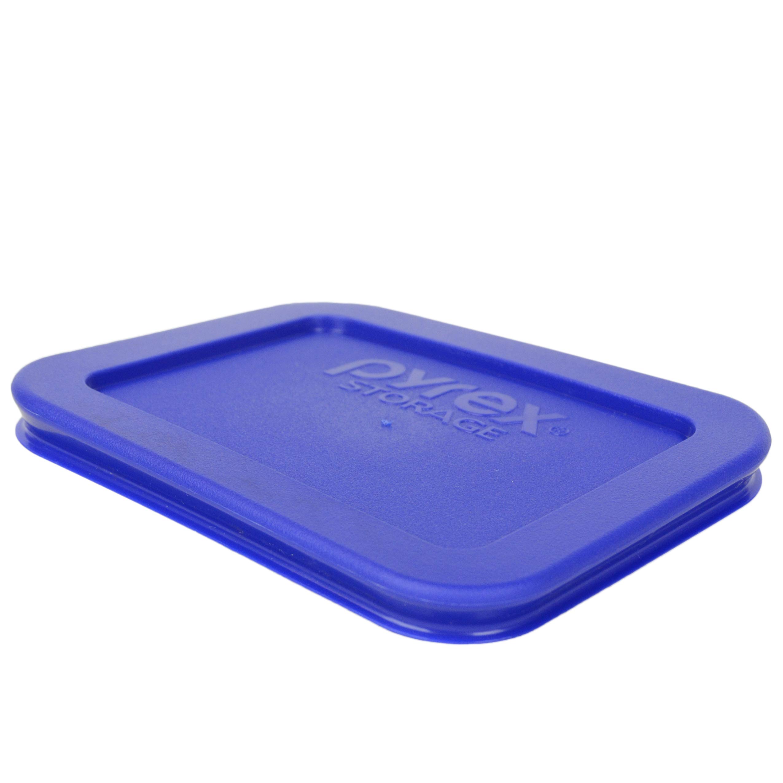 Pyrex 7213-PC 1.9 Cup Cobalt Blue Rectangle Plastic Food Storage Lid, Made in USA - 2 Pack