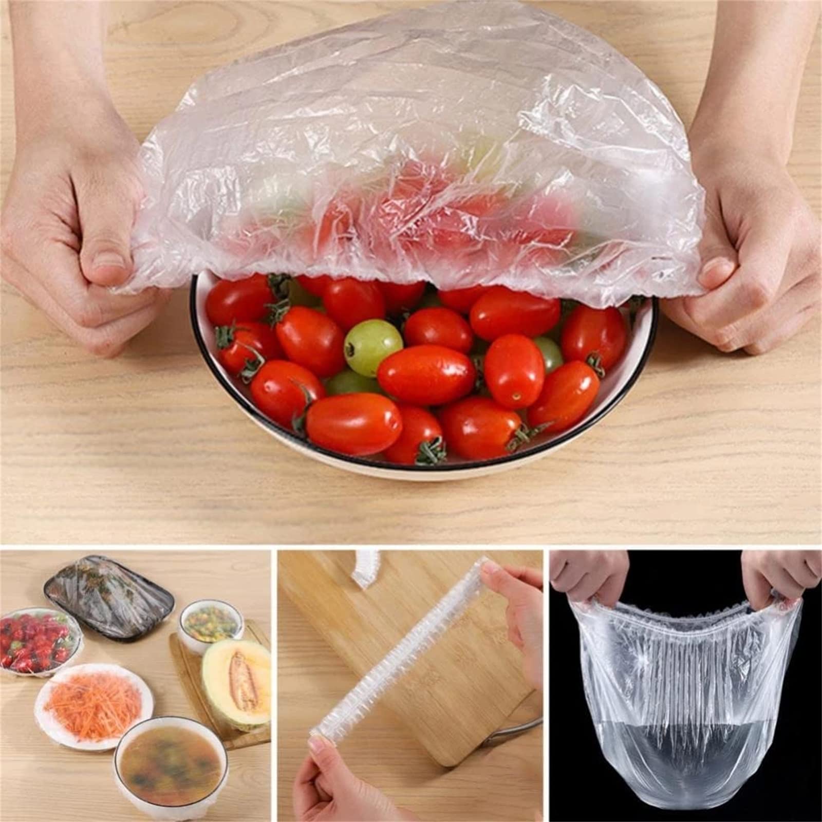 Plastic Wrap Storage Box with 200pcs Fresh Keeping Bags, 2023 New Fresh Keeping Bag Storage Box, Kitchen Wall Mounted Wrap Bag Organizers and Storage, Plastic Food Wrap Bag Storage Organizer (GREY)