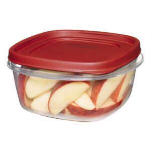 rubbermaid easy find lids food storage container, 5 cup, racer red