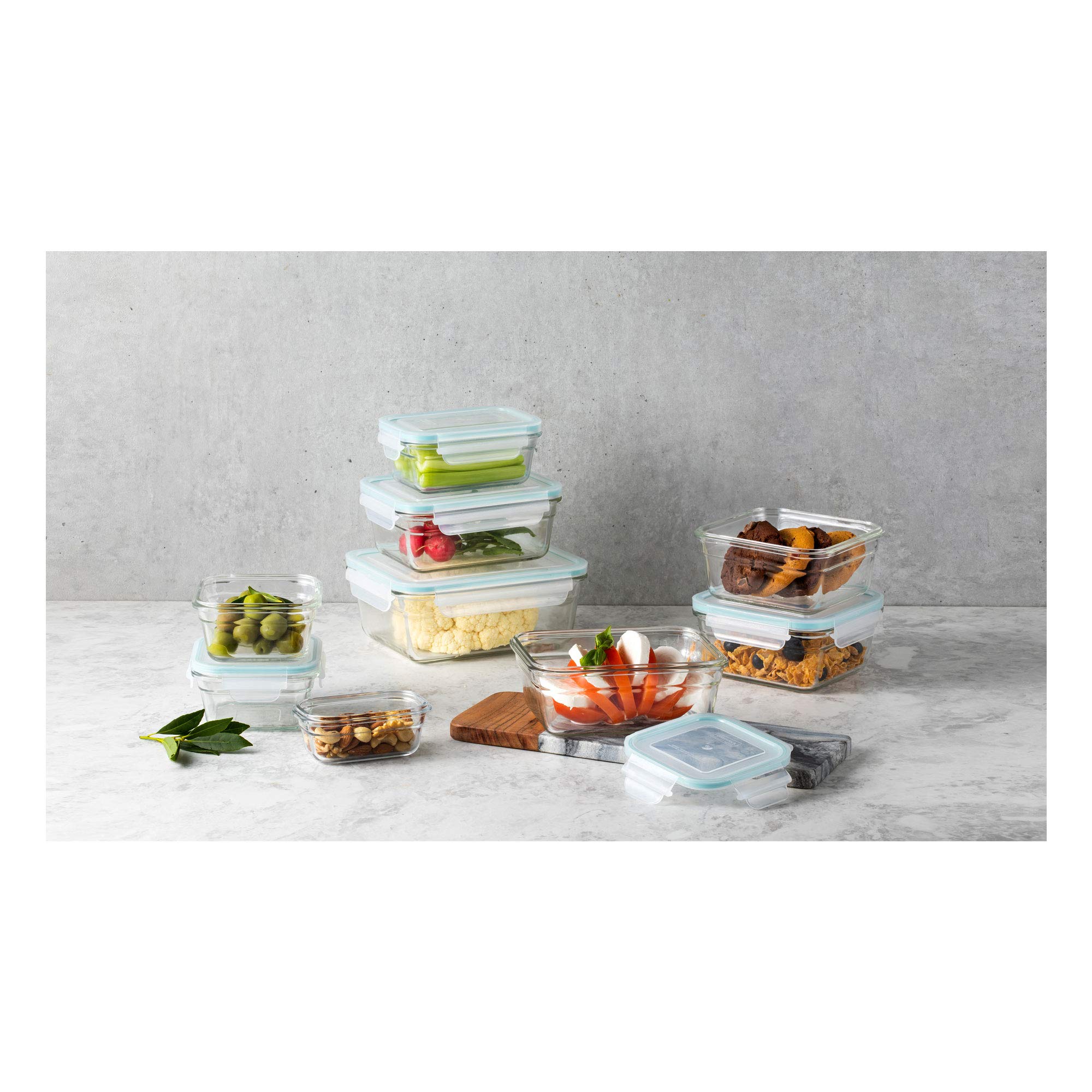 GLASSLOCK Oven and Microwave Safe Glass Food Storage Containers 18 Piece Set