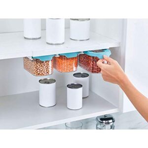 Joseph Joseph CupboardStore Airtight Easy Pour Food Container 3M Tape Undershelf Storage Hanger, 3-Piece Set - Small, Opal