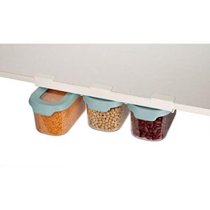 Joseph Joseph CupboardStore Airtight Easy Pour Food Container 3M Tape Undershelf Storage Hanger, 3-Piece Set - Small, Opal