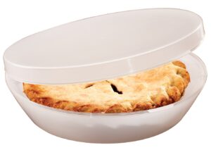 miles kimball stay fresh pie keeper with hinged lid, universal storage container, plastic