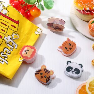 Crtiin 24 Pcs Cute Bag Clips Funny Clips Animals Shaped Fruit Kitchen and Food Bag Clips Binder and Paper Clips Plastic Bread Bag Clips for Airtight Seal Food Storage