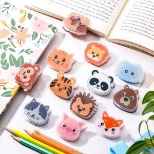 Crtiin 24 Pcs Cute Bag Clips Funny Clips Animals Shaped Fruit Kitchen and Food Bag Clips Binder and Paper Clips Plastic Bread Bag Clips for Airtight Seal Food Storage