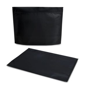 50 pcs Matte Black Child Resistant Exit Bags 12Inx9Inx4In Ziplock Pouch Smell Proof Bags, 9101-50PACK