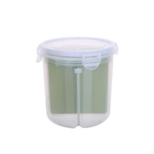 dividers cereal containers airtight clear food storage containers with separate grids sealed dispenser with flip top for nuts sugar snacks candy beans(green)