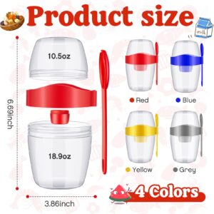 4 Pack 29 oz Take and Go Breakfast Yogurt Oats Cups Overnight Oats Container with Lid and Spoon Portable and Reusable Salad Meal Shaker Cup with Topping Cereal Cup for Yogurt Oatmeal Oats Food Parfait