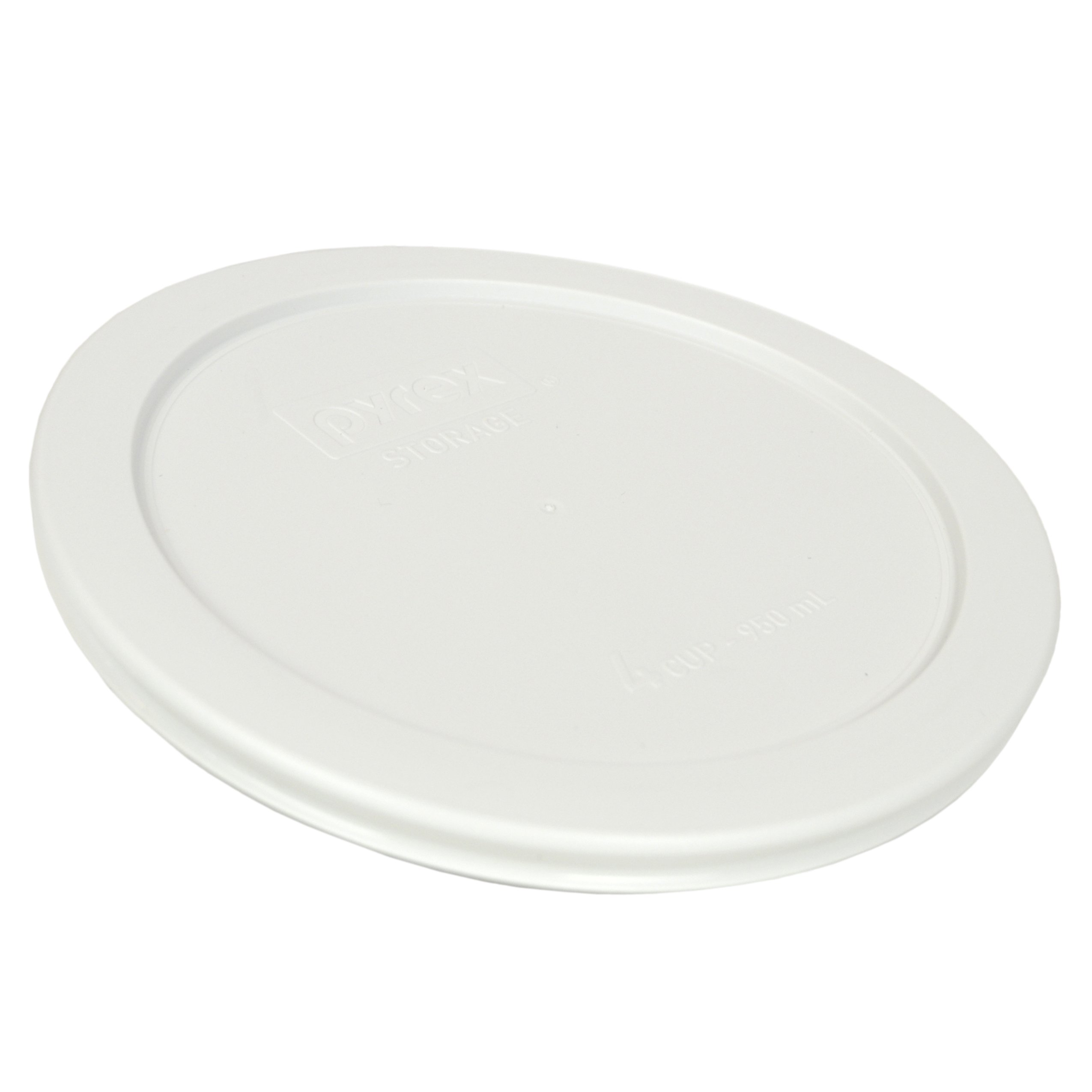 Pyrex 7201-PC Round White 4 Cup Plastic Storage Lid, Made in USA - 6 Pack