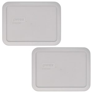 pyrex 7210-pc jet gray plastic rectangle replacement storage lid, made in usa - 2 pack