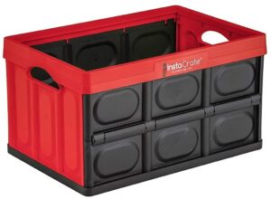 greenmade instacrate collapsible storage container, 12 gal, red/black