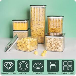 Annaklin Airtight Food Storage Containers for Pantry 6 Pack, Kitchen Storage Containers with Lids Airtight Stackable, Insect Proof, Pantry Organization and Storage Containers, Clear Canister Set