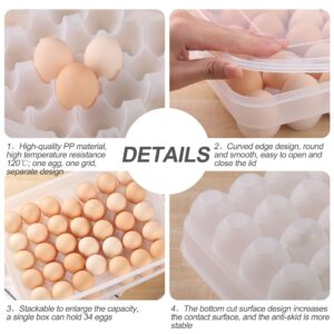 BEVOVBE Egg Holder For Refrigerator，Egg Storage Container Cartons Plastic Fridge Organizer Bins，Kitchen Freezer Deviled Egg Tray Containers With Lid Stackable 1pack