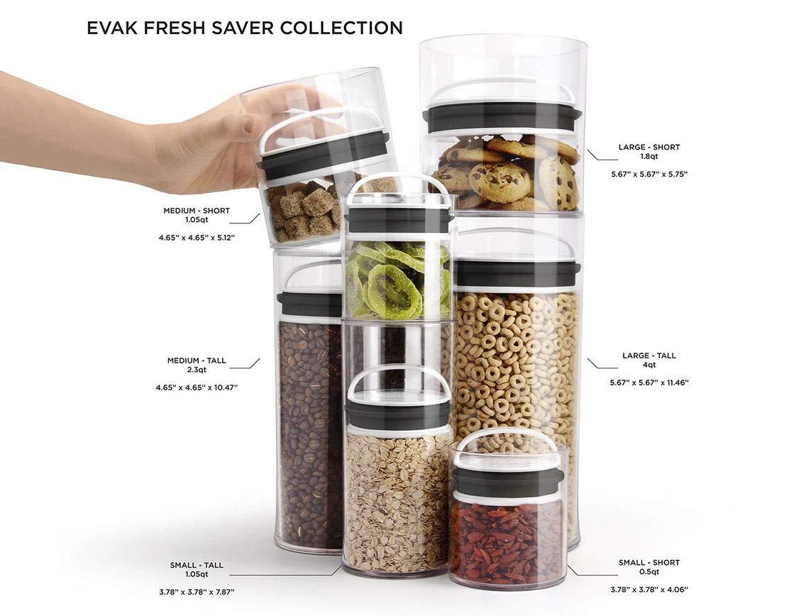 Prepara Evak Fresh Saver Plastic Food Storage, 33 Ounce, White