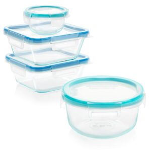 snapware total solution pyrex glass food storage container set (8-piece)