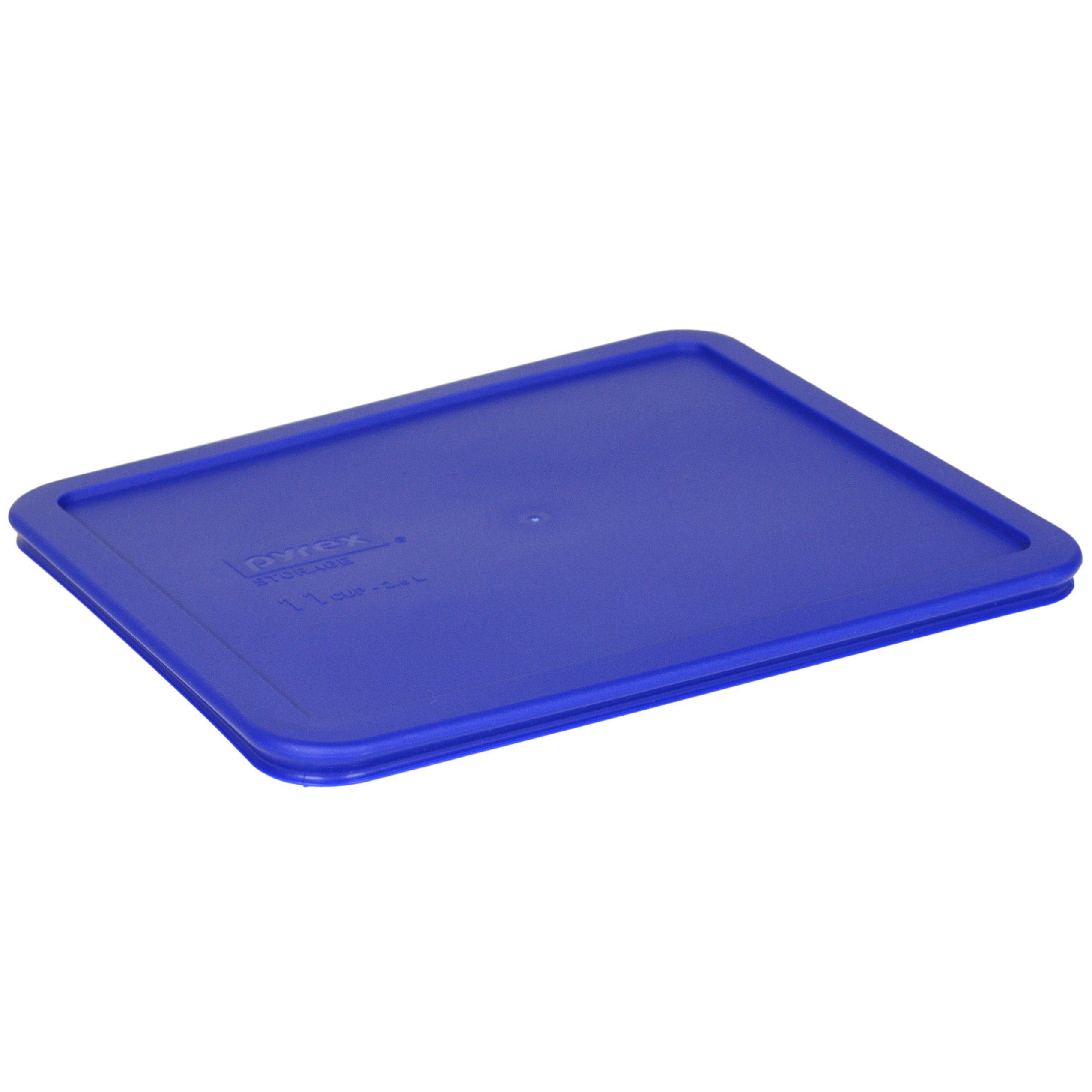 Pyrex 7212-PC 11 Cup (1) Blue, (1) Cadet Blue and (1) Marine Blue Rectangle Plastic Food Storage Lid, Made in USA