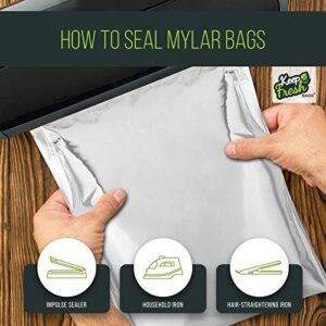 Mylar Food Storage Bags (20x30, 5 Gallon) 4.5mil Thick Mylar Foil Bag for Dry Food Storage (50 Pack)